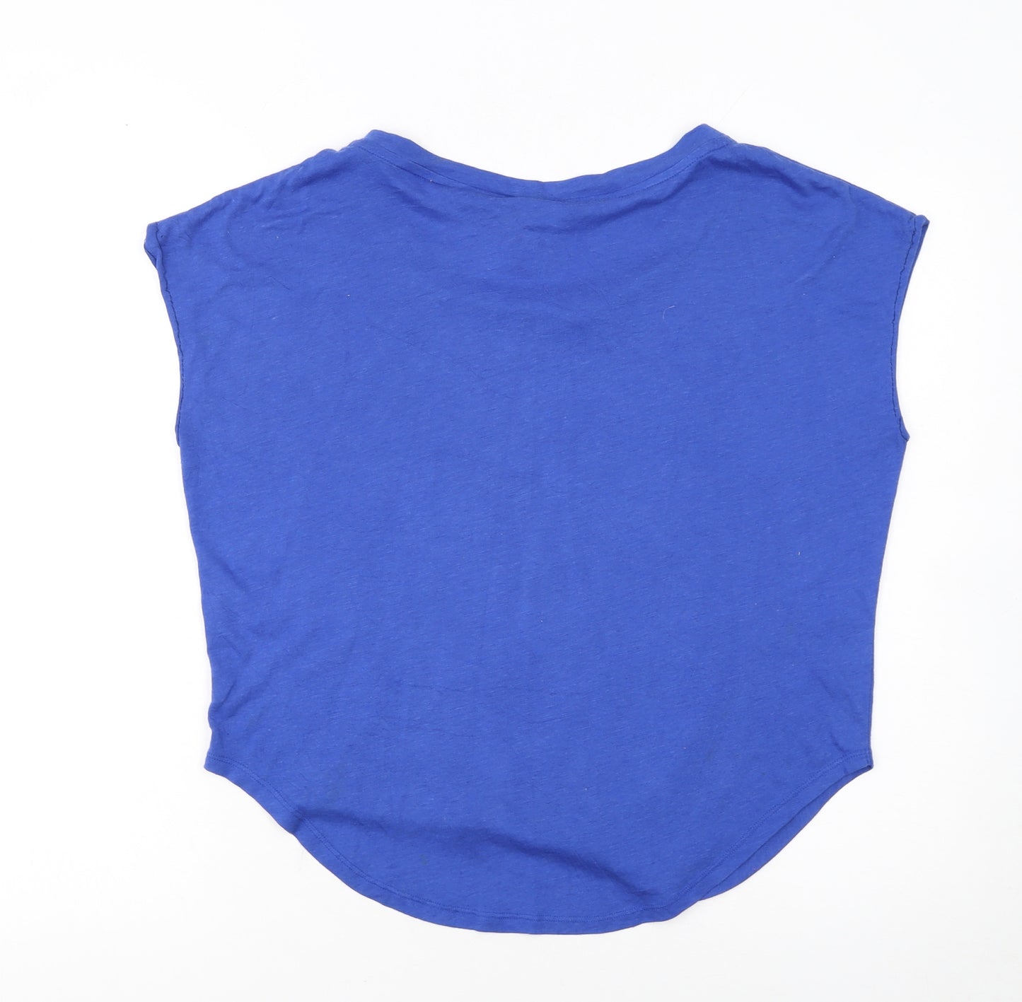 Nike Women's Blue Cropped Sleeveless Cotton T-Shirt Size S