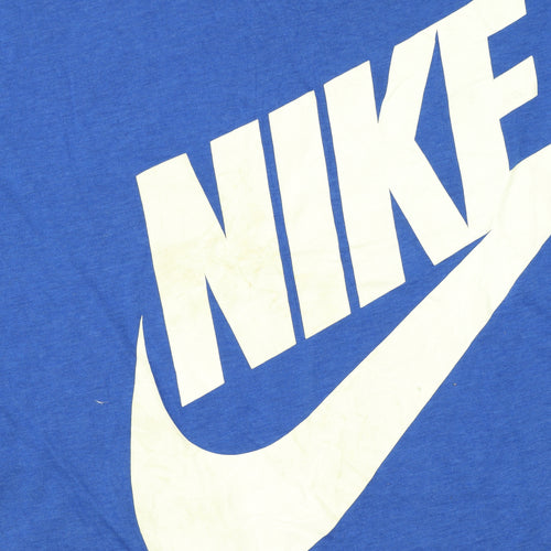 Nike Women's Blue Cropped Sleeveless Cotton T-Shirt Size S