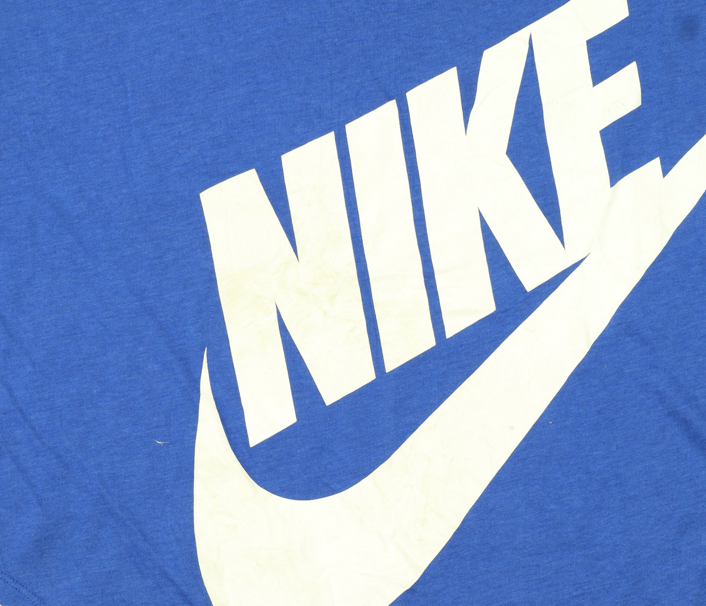 Nike Women's Blue Cropped Sleeveless Cotton T-Shirt Size S