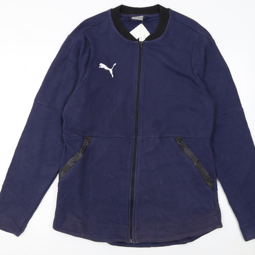 Puma Men's Blue Large Full Zip Track Jacket Cotton Blend