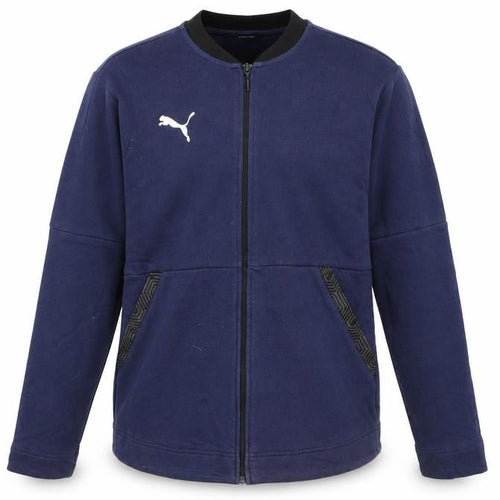 Puma Men's Blue Large Full Zip Track Jacket Cotton Blend