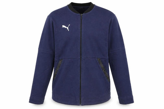 Puma Men's Blue Large Full Zip Track Jacket Cotton Blend