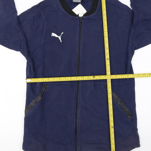 Puma Men's Blue Large Full Zip Track Jacket Cotton Blend