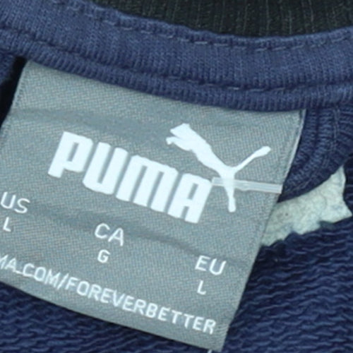 Puma Men's Blue Large Full Zip Track Jacket Cotton Blend