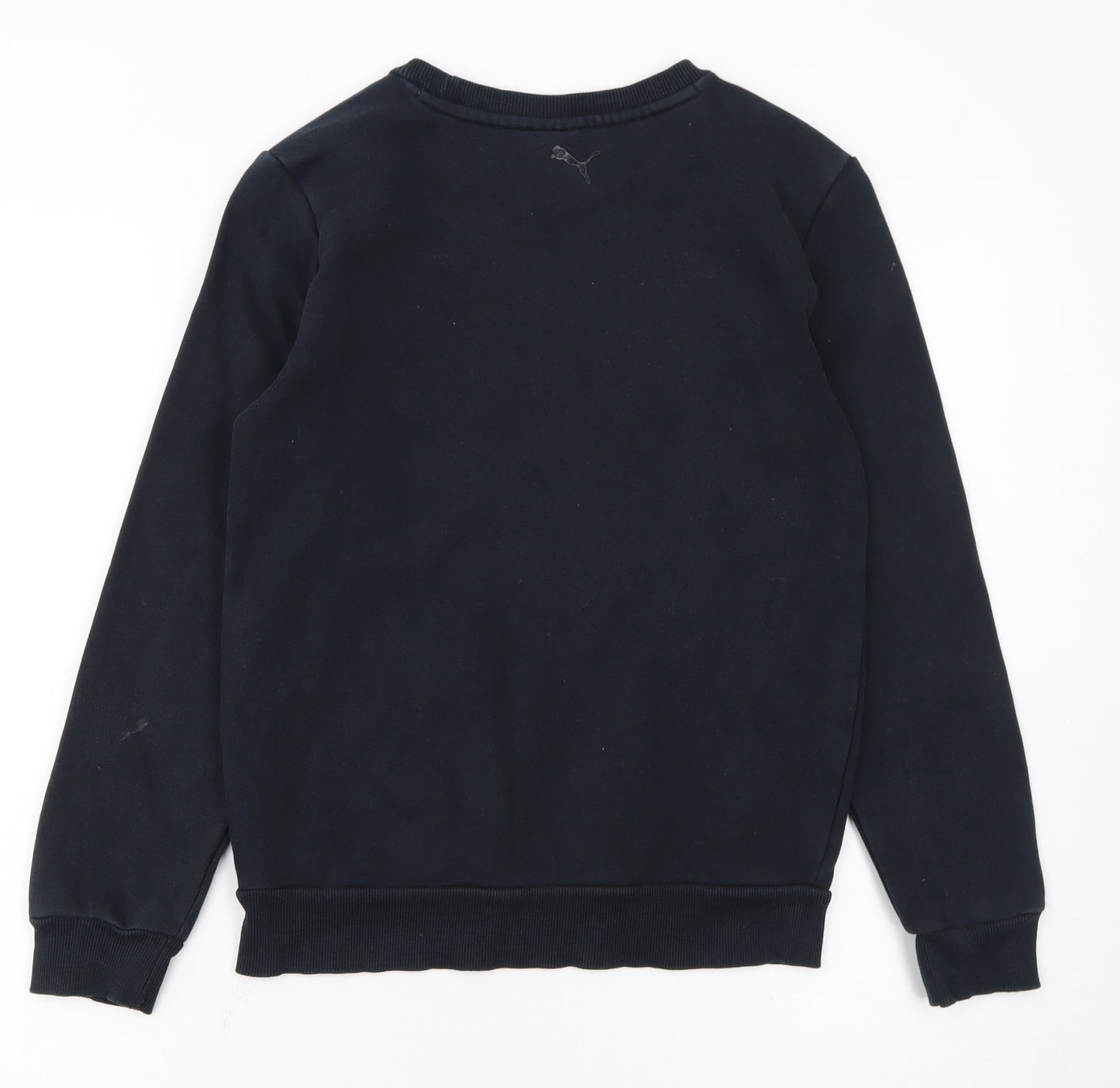 Puma Boys Black Crew Neck Pullover Sweatshirt Size 12 Years Logo Print