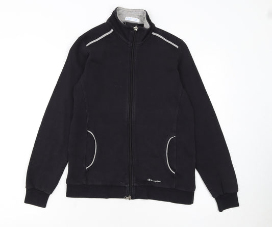 Champion Women's Black Small Track Jacket Full Zip Fleece Sports Top