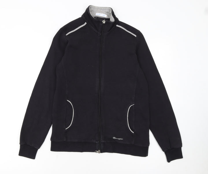 Champion Women's Black Small Track Jacket Full Zip Fleece Sports Top