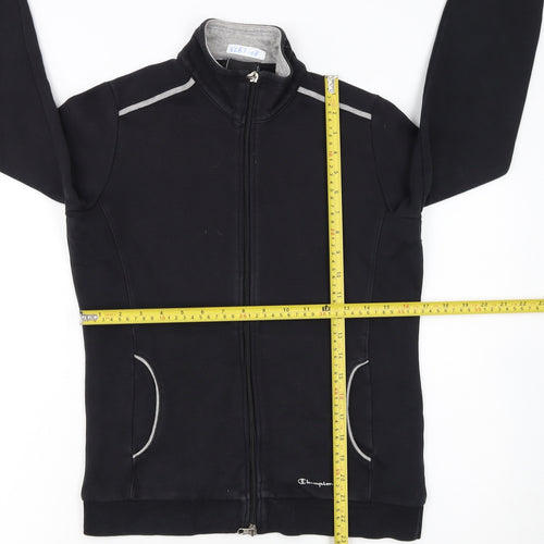 Champion Women's Black Small Track Jacket Full Zip Fleece Sports Top