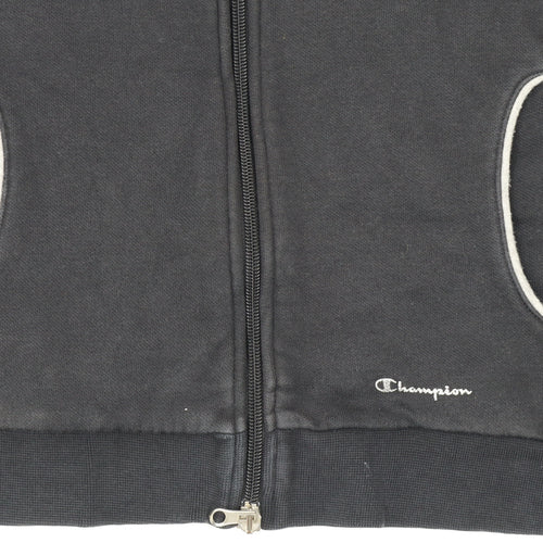 Champion Women's Black Small Track Jacket Full Zip Fleece Sports Top