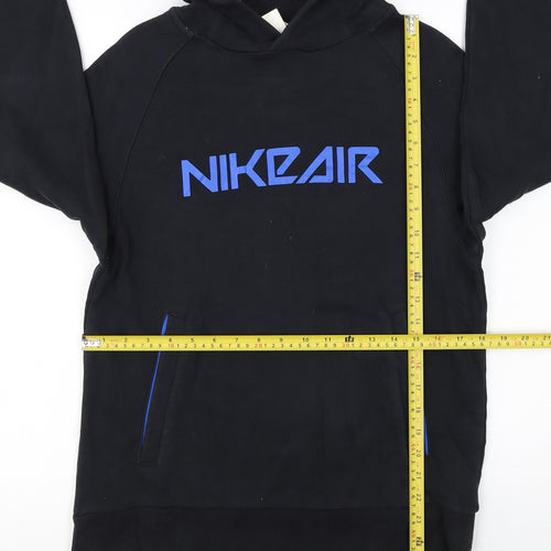 Nike Boys Black Pullover Hoodie 12-13 Years Graphic Print Sportswear