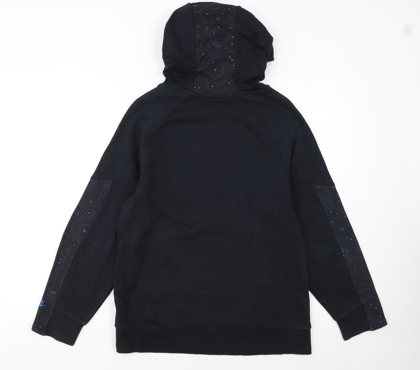 Nike Boys Black Pullover Hoodie 12-13 Years Graphic Print Sportswear
