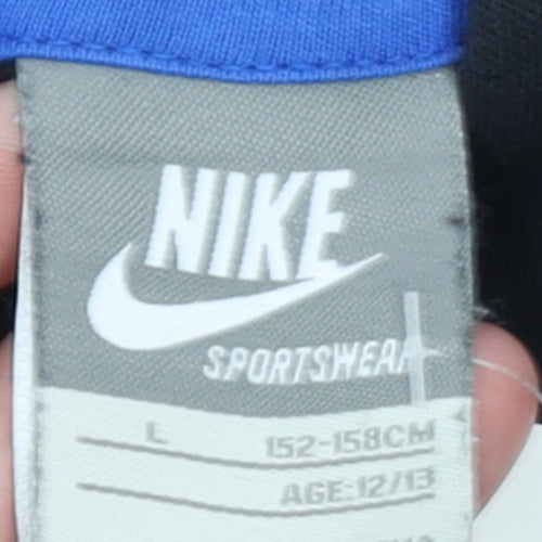 Nike Boys Black Pullover Hoodie 12-13 Years Graphic Print Sportswear