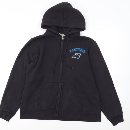 NFL For Her Panthers Black Full Zip Hoodie Women M Cotton Blend