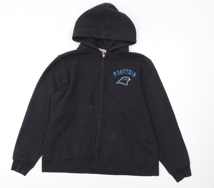 NFL For Her Panthers Black Full Zip Hoodie Women M Cotton Blend