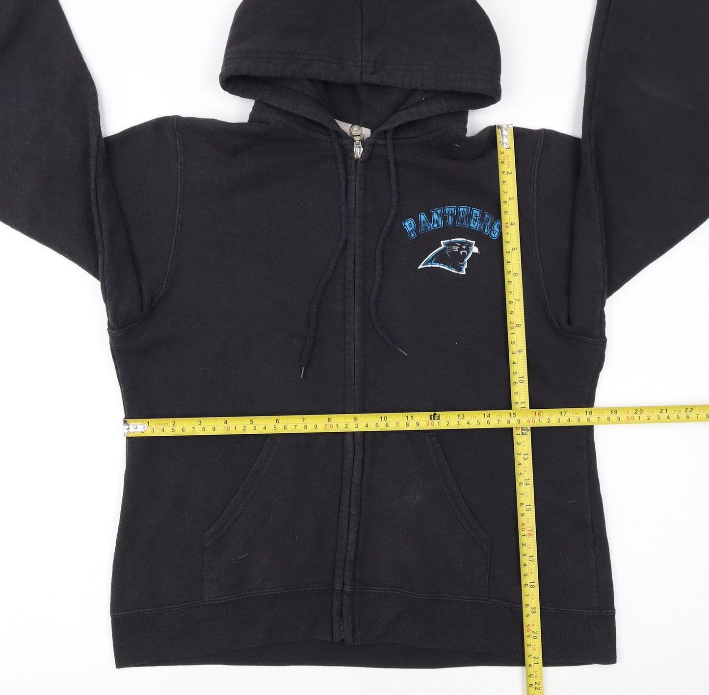 NFL For Her Panthers Black Full Zip Hoodie Women M Cotton Blend