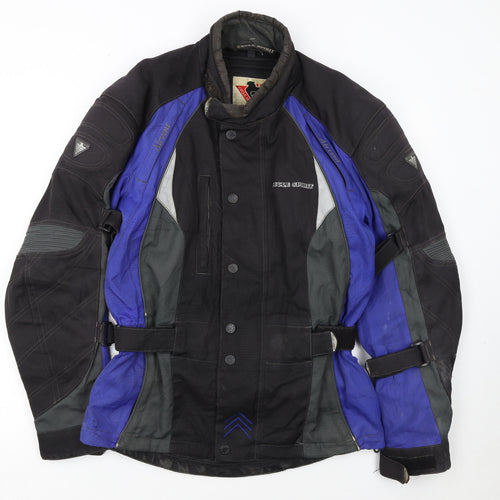 Cycle Spirit Men's Black Blue Motorcycle Jacket Size M Windproof