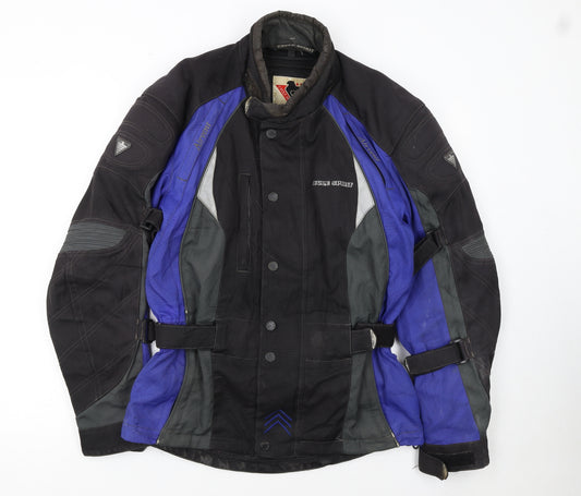 Cycle Spirit Men's Black Blue Motorcycle Jacket Size M Windproof