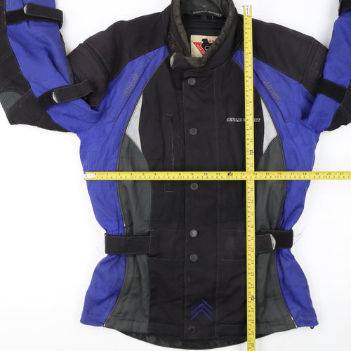 Cycle Spirit Men's Black Blue Motorcycle Jacket Size M Windproof