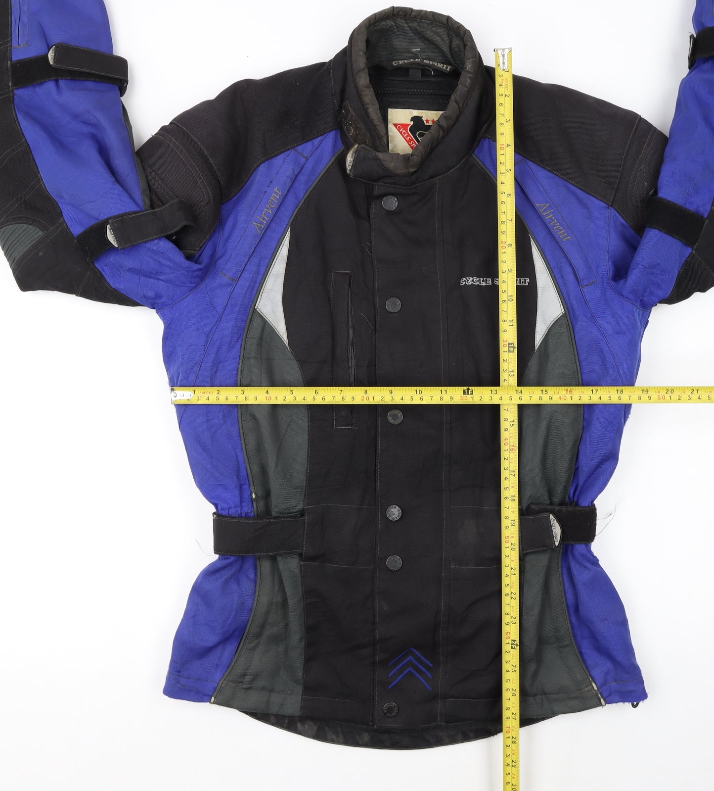 Cycle Spirit Men's Black Blue Motorcycle Jacket Size M Windproof