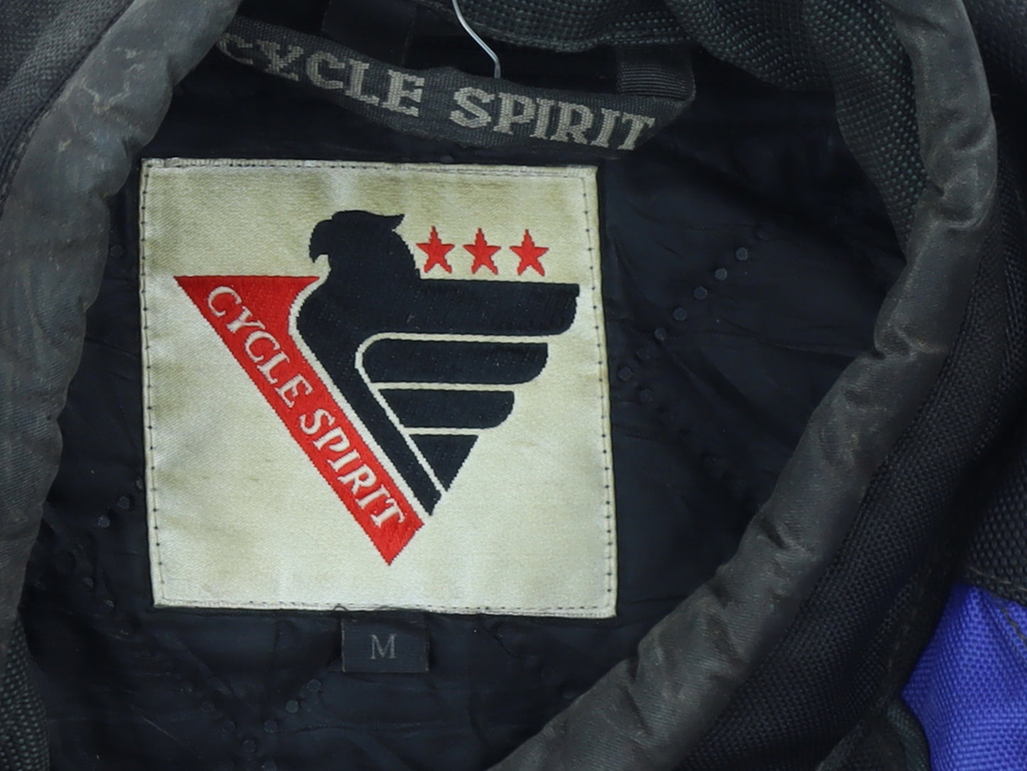Cycle Spirit Men's Black Blue Motorcycle Jacket Size M Windproof