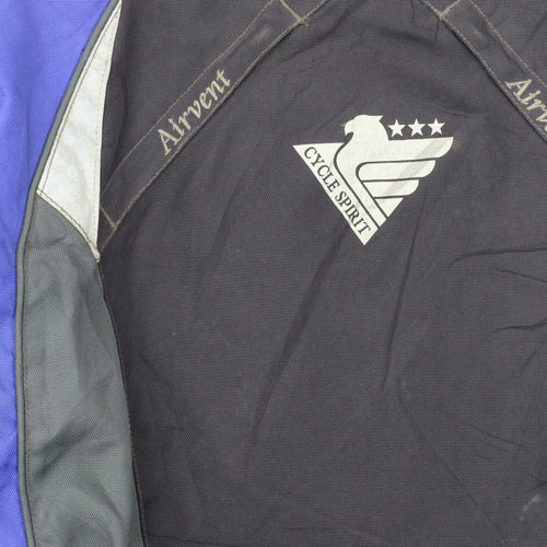 Cycle Spirit Men's Black Blue Motorcycle Jacket Size M Windproof
