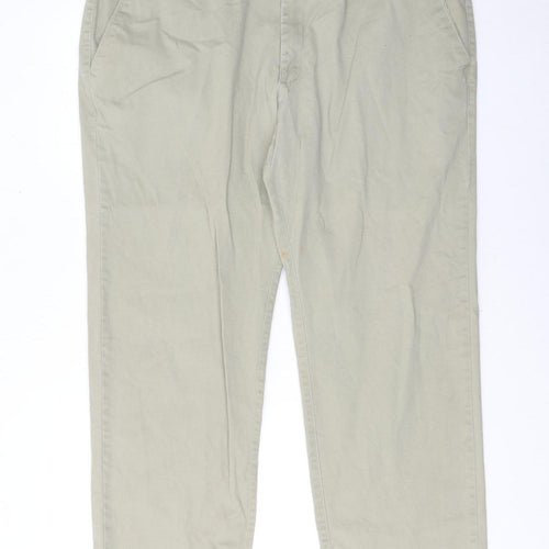 Lee Mens Beige Chino Trousers 42x30 Straight Fit Cotton Blend