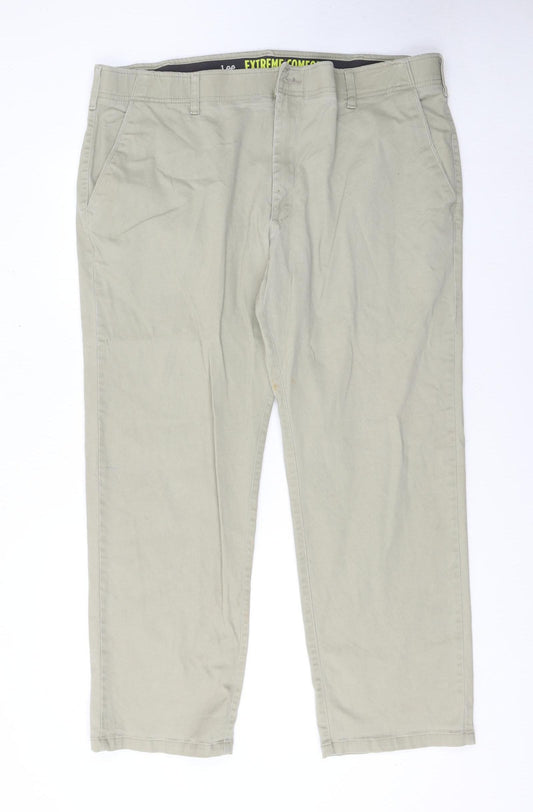 Lee Mens Beige Chino Trousers 42x30 Straight Fit Cotton Blend