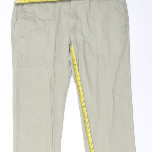 Lee Mens Beige Chino Trousers 42x30 Straight Fit Cotton Blend