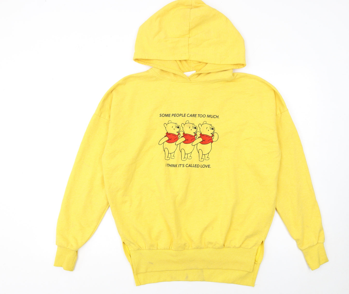 Disney Women Yellow XS Winnie the Pooh Pullover Hoodie Sweatshirt