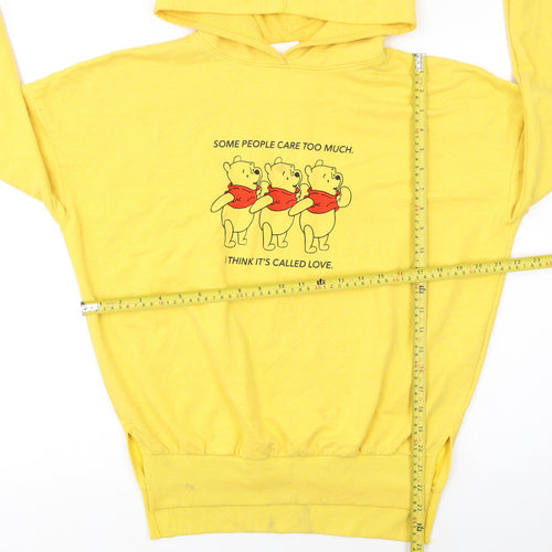 Disney Women Yellow XS Winnie the Pooh Pullover Hoodie Sweatshirt