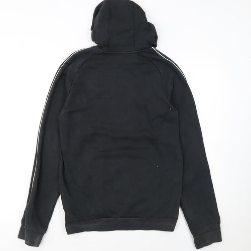 Adidas Men's Black Small Pullover Hoodie with Logo and Tiger Patch
