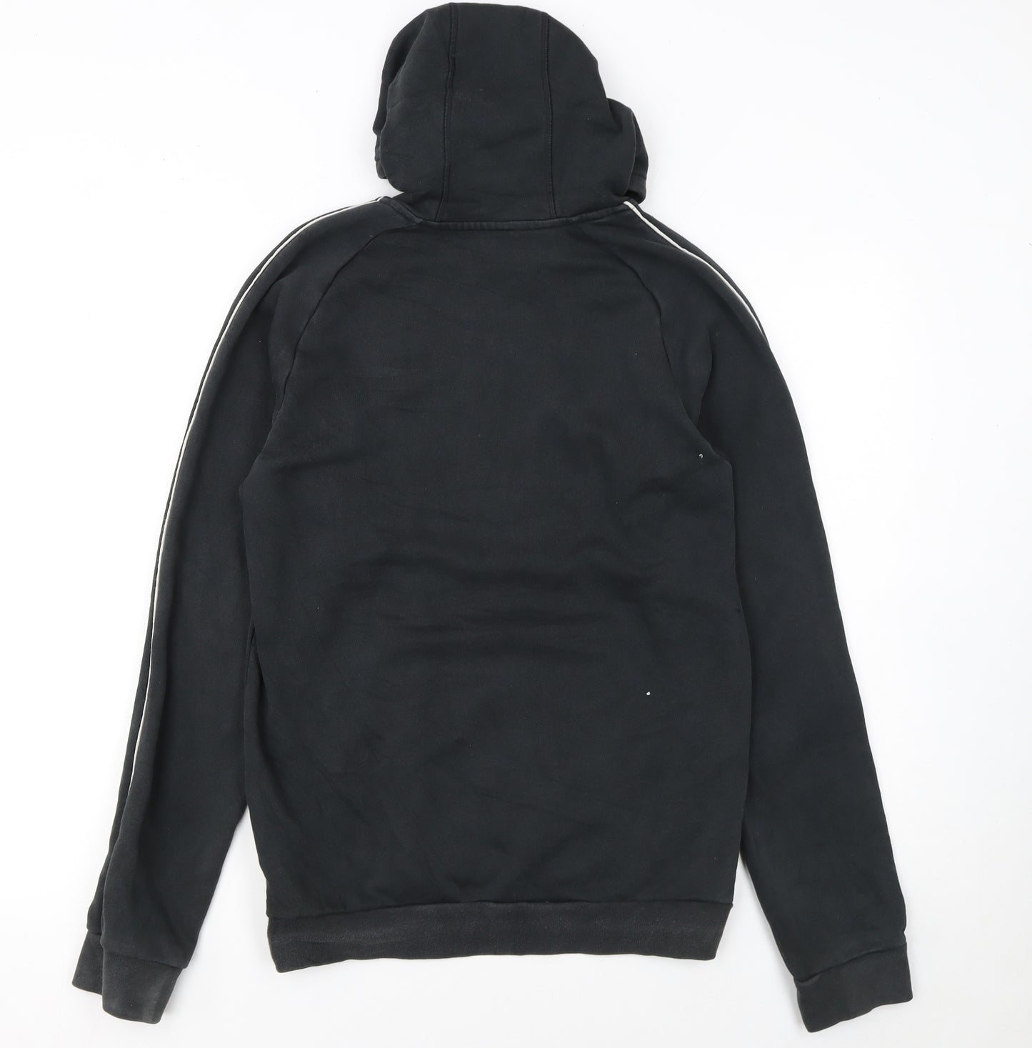 Adidas Men's Black Small Pullover Hoodie with Logo and Tiger Patch