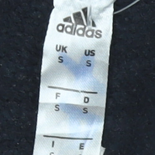 Adidas Men's Black Small Pullover Hoodie with Logo and Tiger Patch