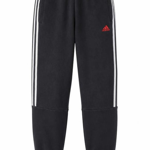 Adidas Boys Black Jogger Trousers 12 Years Fleece Side Stripe Sportswear