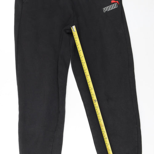 Puma Boys Black Jogger Sweatpants XL 15-16 Years Elastic Waist Logo