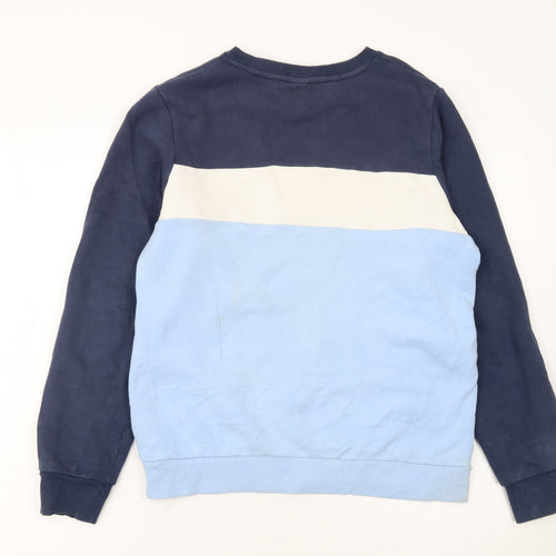 Ellesse Boys Blue Colourblock Logo Sweatshirt 13-14 Years Pullover Crew Neck