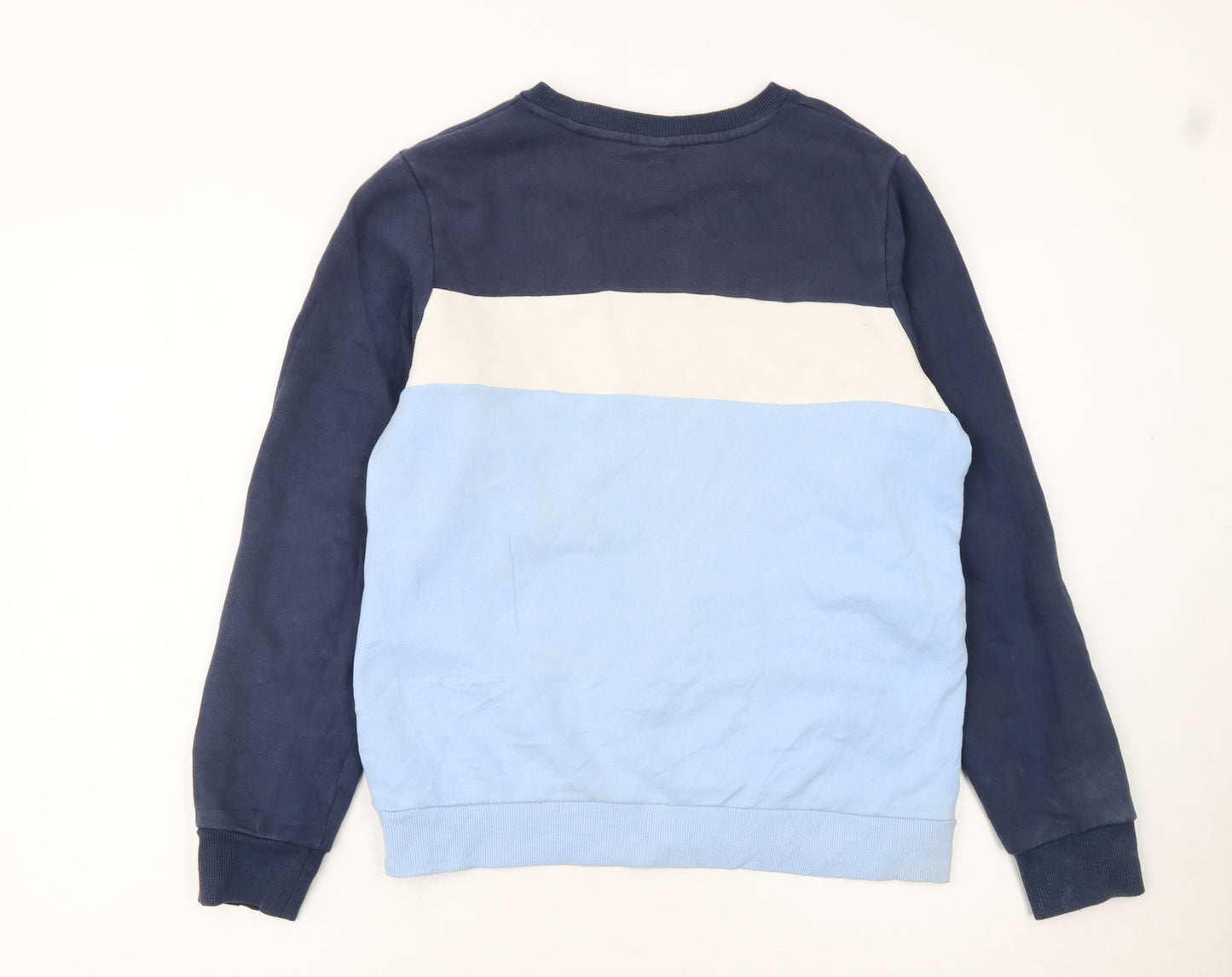 Ellesse Boys Blue Colourblock Logo Sweatshirt 13-14 Years Pullover Crew Neck