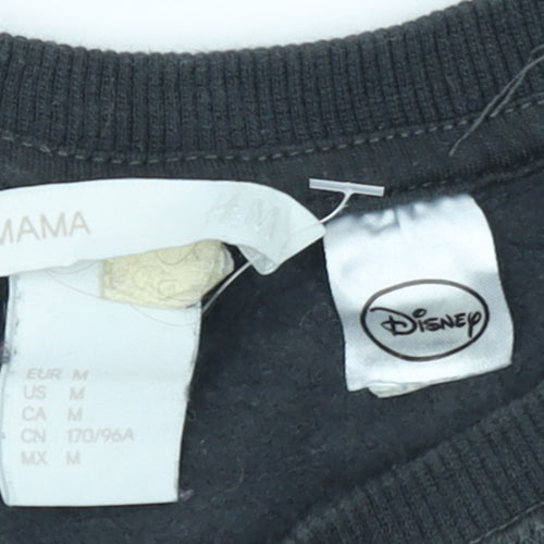 H&M Mama Disney Black Sequin Mickey Sweatshirt Women's UK 12 M