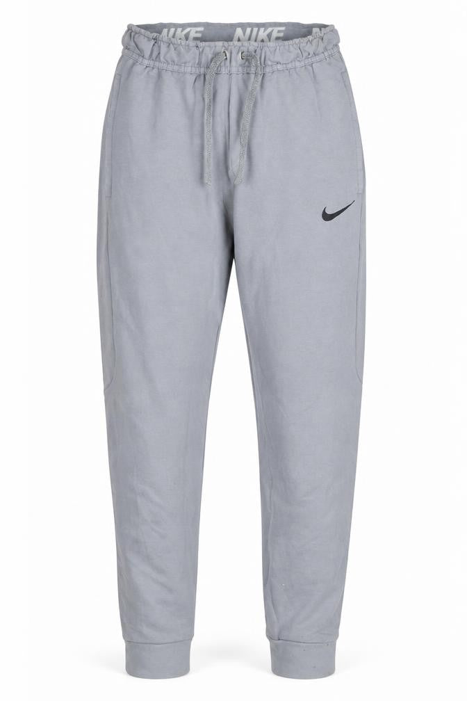 Front view of Nike Men's Grey Dri-FIT Jogger Activewear Trousers, size S