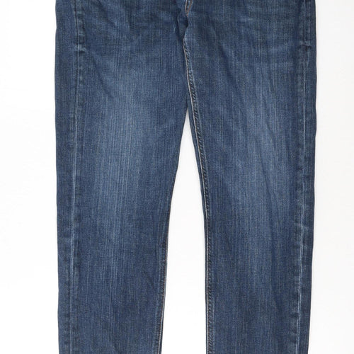 Lee Women's Blue Straight Leg Mid Rise Stretch Jeans Size 16 L34