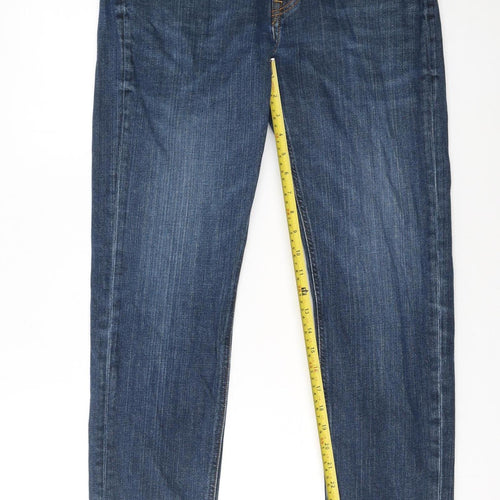 Lee Women's Blue Straight Leg Mid Rise Stretch Jeans Size 16 L34