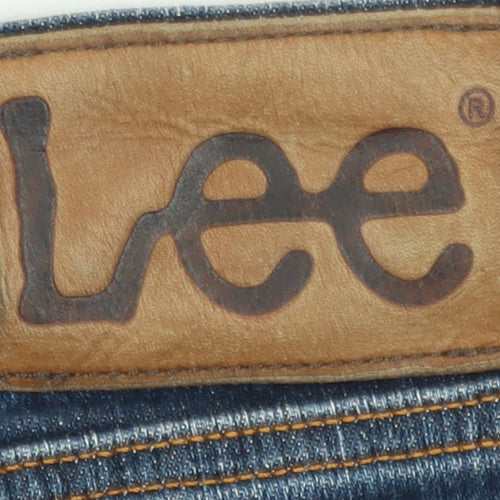 Lee Women's Blue Straight Leg Mid Rise Stretch Jeans Size 16 L34