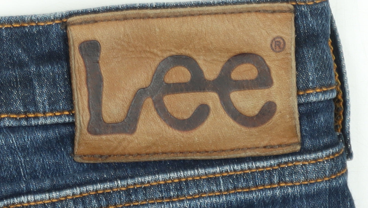 Lee Women's Blue Straight Leg Mid Rise Stretch Jeans Size 16 L34