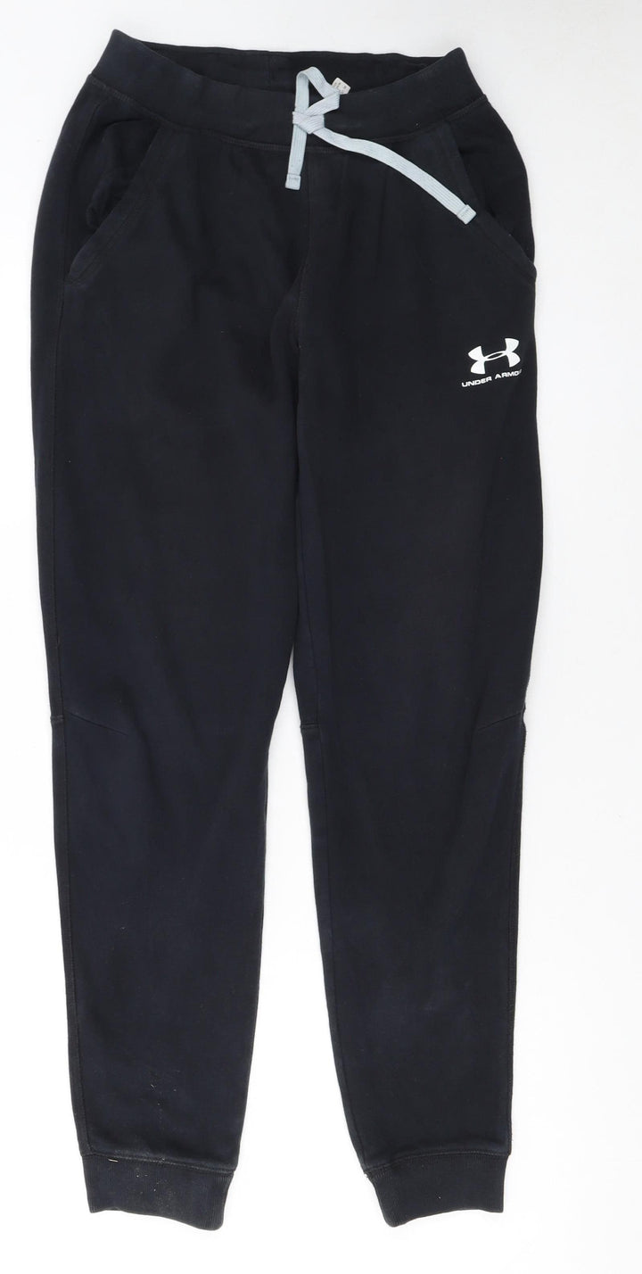 Under Armour Boys Black ColdGear Jogger Trousers Size 12 Years