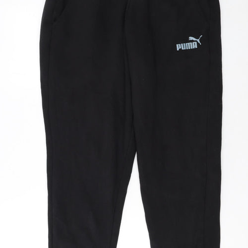 Puma Womens Black Cotton Blend Jogger Sweatpants L
