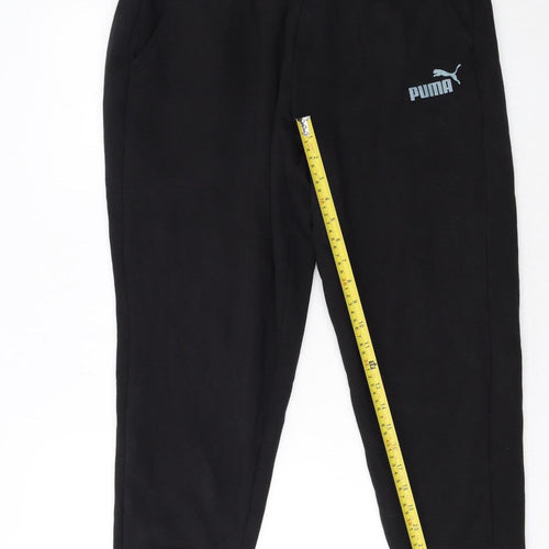 Puma Womens Black Cotton Blend Jogger Sweatpants L