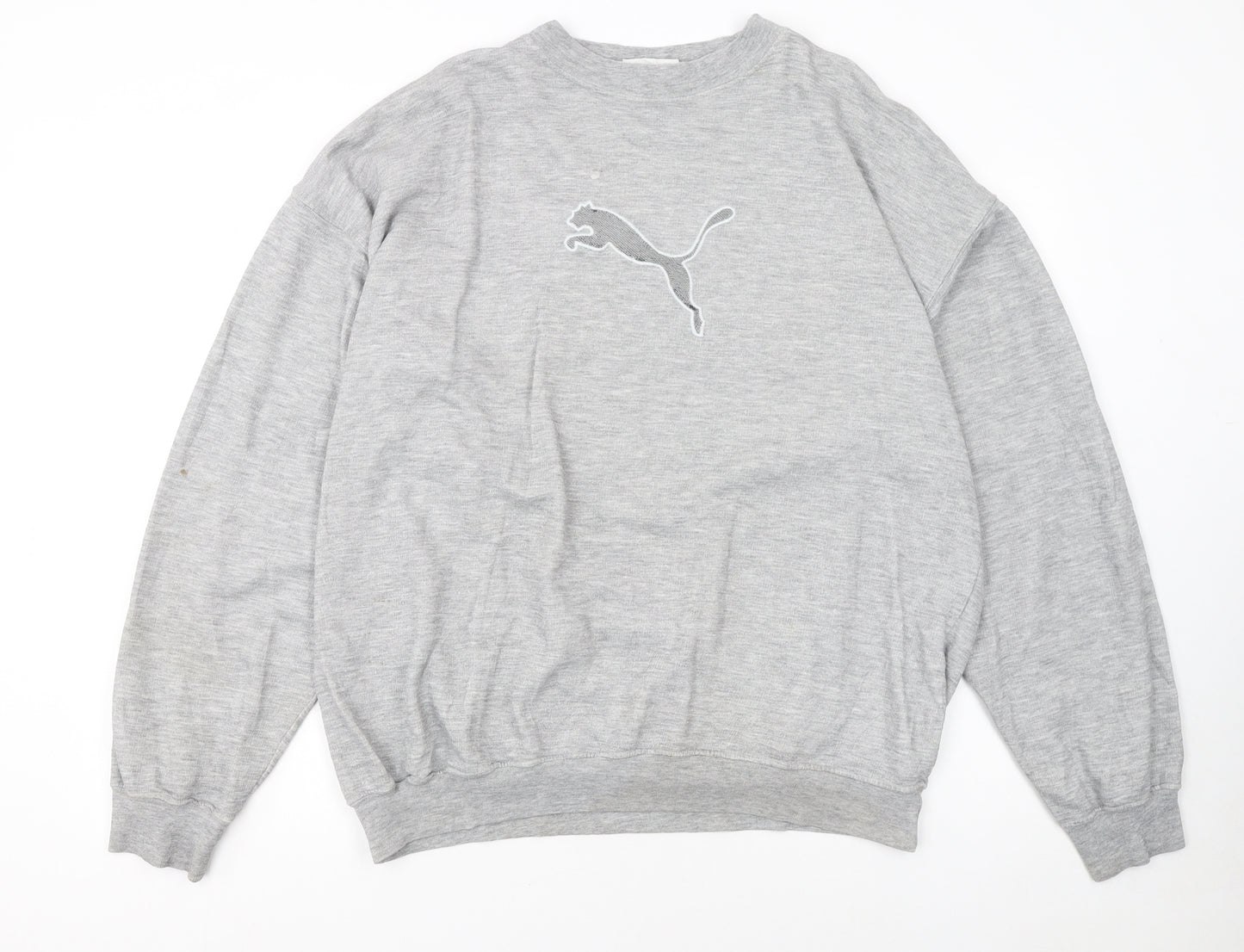 Puma Womens Grey Crew Neck Pullover Sweatshirt Size L Cotton Blend
