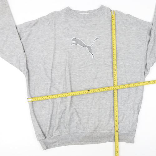 Puma Womens Grey Crew Neck Pullover Sweatshirt Size L Cotton Blend