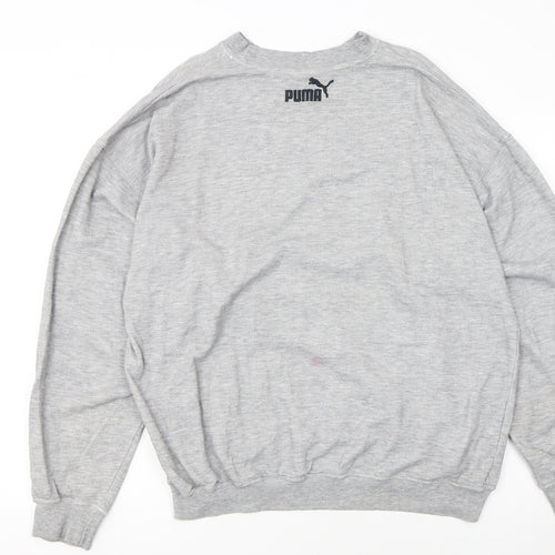 Puma Womens Grey Crew Neck Pullover Sweatshirt Size L Cotton Blend