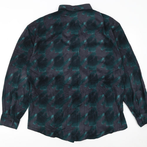 Fila Men's Green Flannel Camouflage Button-Up Shirt Size M